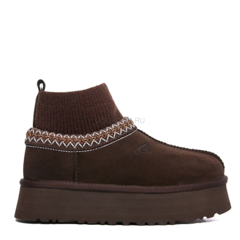 UGG Tazz Knit Platform Chocolate