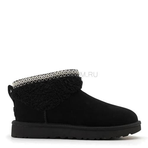 Ultra Mini Maxi Curly Boot Black