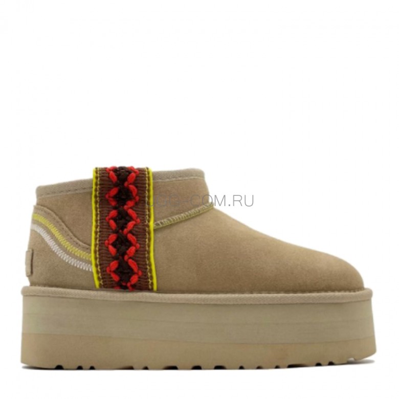 UGG Classic Ultra Mini Braid Platform Sand