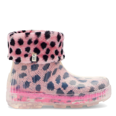 Drizlita Clear Boot Pink Scallop Cheetah